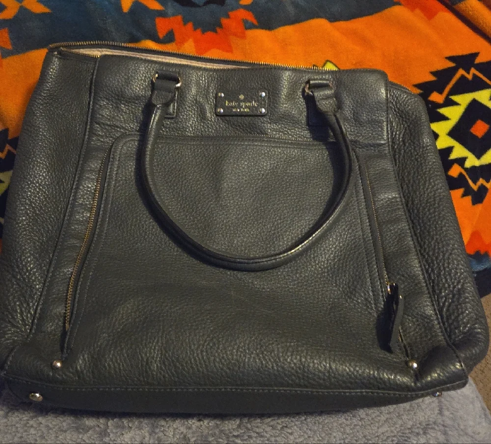 kate spade Dark Green Leather Laptop Tote